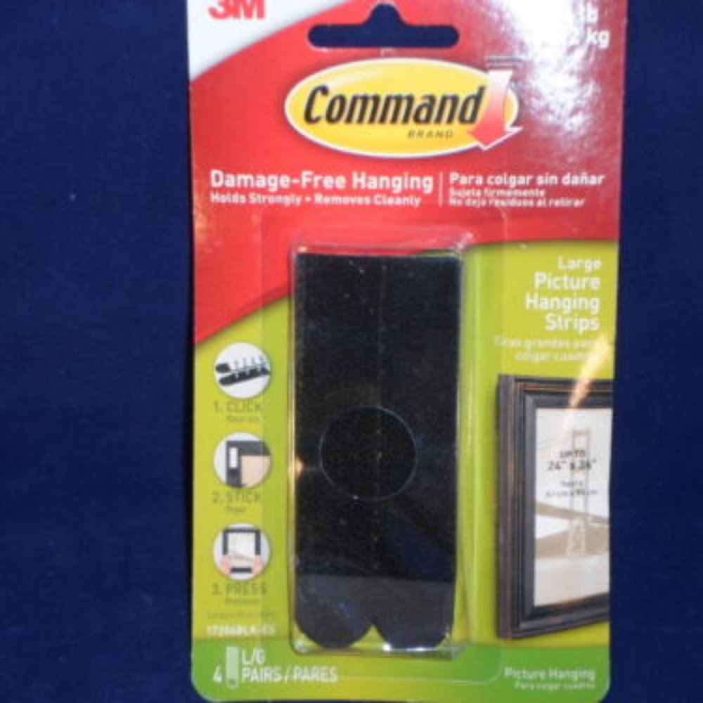Command 3M Damage Free Large Picture Hanging Strips Black